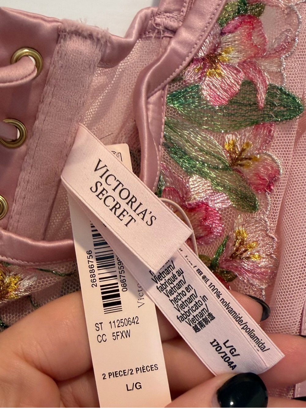 Victoria's Secret Pink Floral Embroidered Corset Top - Picture 3 of 3